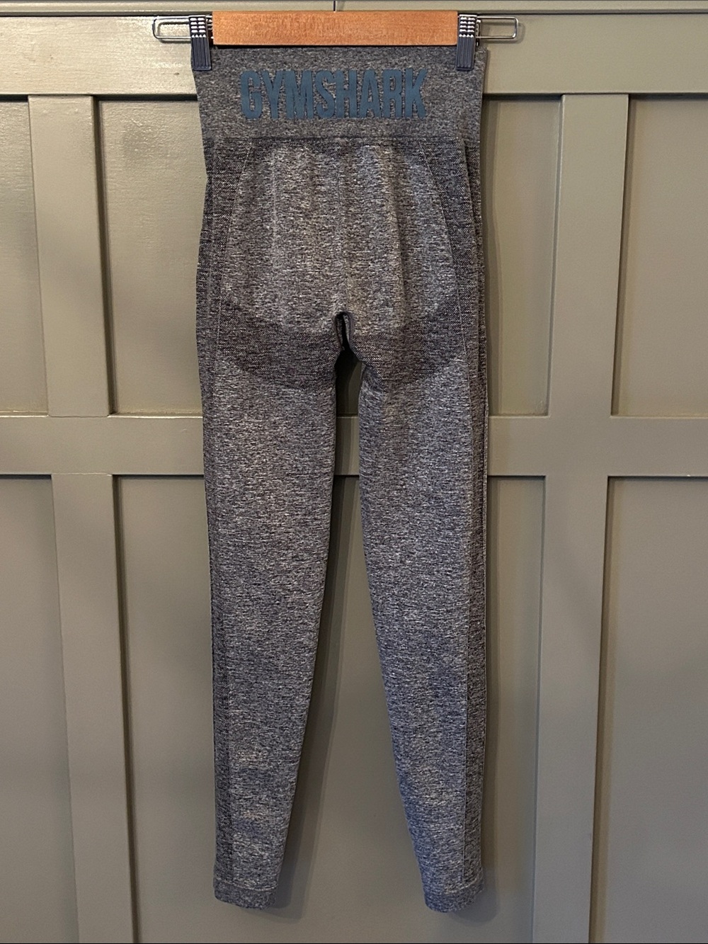 Gymshark Flex High Waisted Workout Leggings Booty Contour Gray Blue Size Small